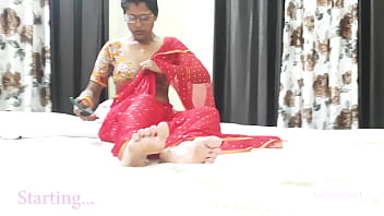 Indian Bhabi in Crimson Saree - Hottest Pals Red-hot Stepmom Torn up by Me - Indian Hindi Bang-out Vid